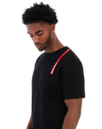 STRIPE LINE T-SHIRT – BLACK - dontpanicclothing