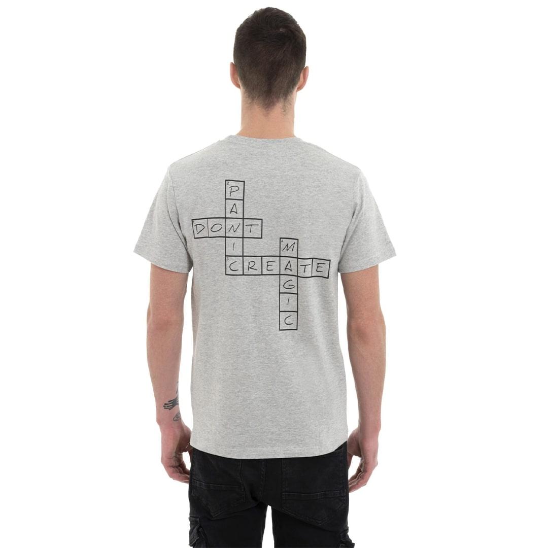 CROSSWORD TEE – ASH GREY - dontpanicclothing