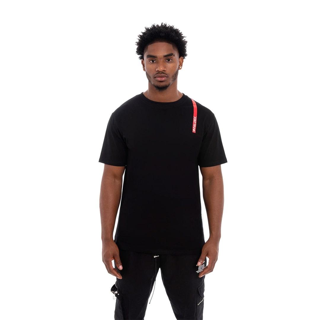 STRIPE LINE T-SHIRT – BLACK - dontpanicclothing